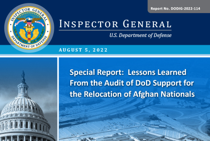 Special Report: Lessons Learned From the Audit of DoD Support for the Relocation of Afghan Nationals 